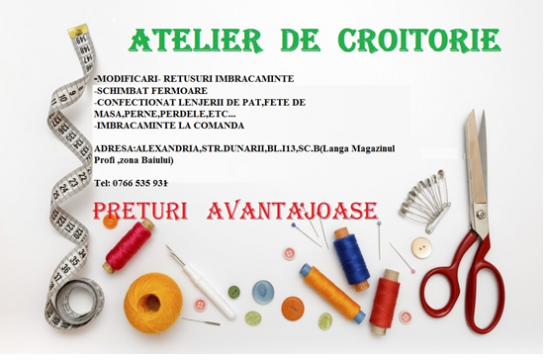 Atelier croitorie croitorie şi retuş