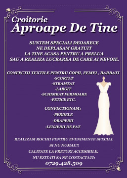Croitorie Bucuresti/ Croitorie la tine acasa