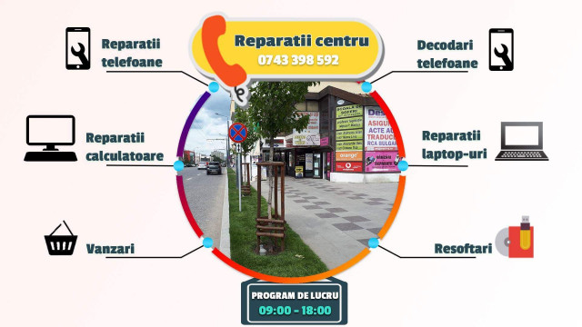 Reparatii telefoane, calculatoare, laptopuri