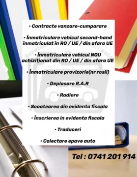Servicii de inmatriculari auto-Acte auto-Contracte vanzare-cumparare