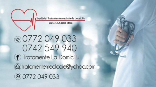 Îngrijiri și tratamente medicale la domiciliu, cu CNAS Baia Mare
